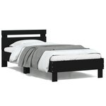vidaXL Cadre de lit sans matelas avec lumières LED noir 100x200 cm