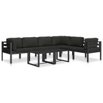 vidaXL Canapé simple avec coussins Aluminium Anthracite