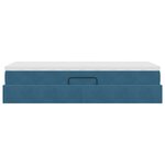 vidaXL Lit avec rangement et matelas Bleu foncé 90 x 190 cm Velours