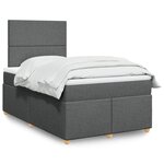 vidaXL Sommier à lattes de lit avec matelas Gris foncé 120x200cm Tissu