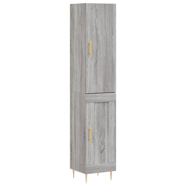 vidaXL Buffet haut Sonoma gris 34 5x34x180 cm Bois d'ingénierie