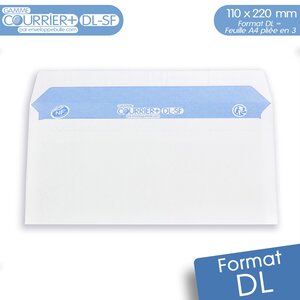 Lot de 100 enveloppes blanches dl - gamme courrier+ (sans fenêtre)