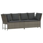 vidaXL Canapé de jardin avec coussins Gris Résine tressée