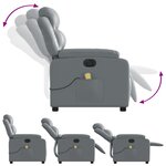 vidaXL Fauteuil de massage inclinable électrique gris similicuir