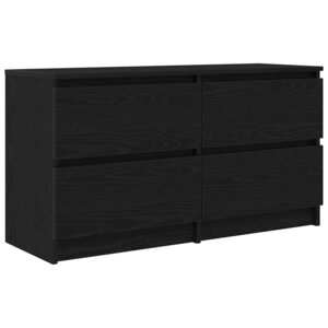 vidaXL Meuble TV noir 100x35x54 cm bois d'ingénierie