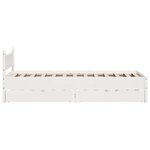 vidaXL Cadre de lit avec tiroirs blanc 75x190 cm bois de pin massif