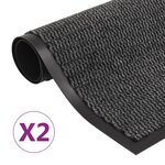 vidaXL Paillassons rectangulaires 2 Pièces 80 x 120 cm Anthracite