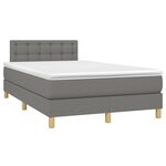 vidaXL Sommier à lattes de lit et matelas et LED Gris foncé 120x200 cm