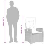 vidaXL Ensemble à manger de jardin et coussins 7 Pièces gris rotin