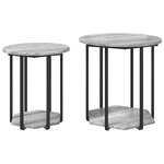 vidaXL Ensemble de tables d'appoint 2 Pièces Gris sonoma et Noir