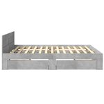 vidaXL Cadre de lit avec tête de lit sans matelas gris béton 180x200cm