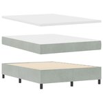 Lit Box Spring vidaXL avec Matelas Gris clair 140x190 cm Velours
