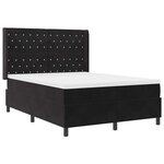 VidaXL Lit Box Spring avec Matelas et LED Noir 140x190 cm Velours