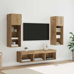 vidaXL Meubles TV muraux 5 Pièces Chêne noir Bois d'ingénierie