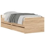 vidaXL Cadre de lit sans matelas chêne sonoma 75x190 cm