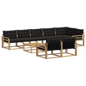 vidaXL Ensemble de canapés d'extérieur 9 pc Blanc et noir