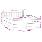 vidaXL Sommier à lattes de lit avec matelas Gris foncé 140x200cm Tissu