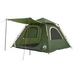vidaXL Tente de camping à dôme 4 personnes vert libération rapide