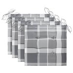 vidaXL Chaises de jardin lot de 4 avec coussins Bois de teck massif