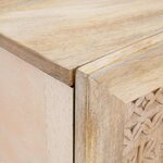 vidaXL Meuble TV Blanc 105 x 33 x 46 cm bois de manguier massif