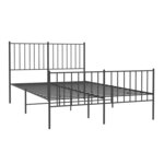 vidaXL Cadre de lit métal sans matelas avec pied de lit noir 120x200cm