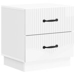 vidaXL Cabinet de chevet 2 pc Blanc brillant 43 x 34 5 x 44 5 cm