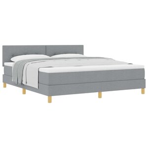 vidaXL Lit à ressorts avec coussin Gris clair 180 x 200 cm tissu