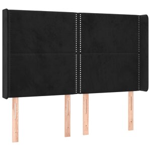 vidaXL Tête de lit avec oreilles Noir 147x16x118/128 cm Velours