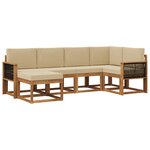 vidaXL Ensemble de canapés d'extérieur 6 pc Naturel et Beige