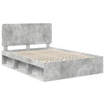 vidaXL Cadre de lit Béton 140 x 200 cm Bois de pin massif