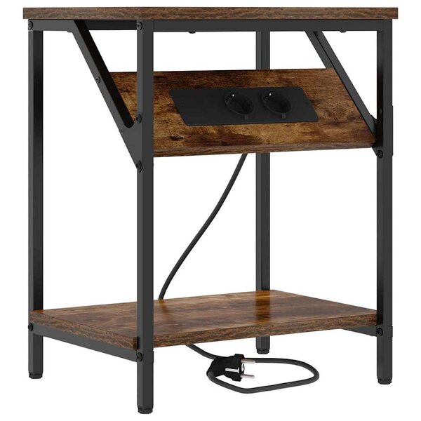 vidaXL Cabinet de chevet Chêne fumé 38 x 30 x 48 cm Bois d'ingénierie