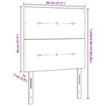 Cabeceira VidaXL en Velours Rose à Boutons 80 cm