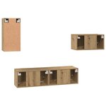 vidaXL Ensemble meuble TV 4 Pièces chêne artisanal 30.5 x 30 x 60 cm