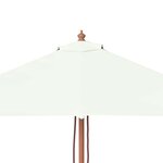 vidaXL Parasol d'extérieur avec mât en bois 150x200 cm Sable