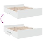 vidaXL Cadre de lit avec tiroirs blanc 150x200 cm bois d'ingénierie