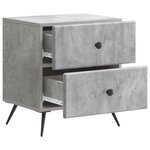 vidaXL Cabinet de chevet 2 pièces Gris béton 43 x 34 5 x 47 5 cm