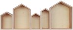 2 étagères en bois 5 blocs maison 50 x 8 x 20 cm