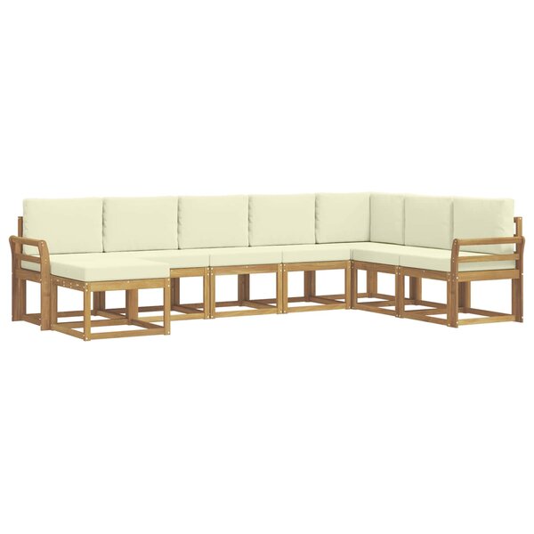 vidaXL Ensemble de canapés d'extérieur 8 pc Blanc et crème