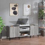 vidaXL Armoire à disques sonoma gris 121x38x48 cm bois d'ingénierie