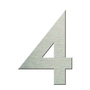 Numéro 4-Numéro adhésif pour boîtes aux lettres - Vinyle épais texturé, hauteur 50 mm - Inox Brossé