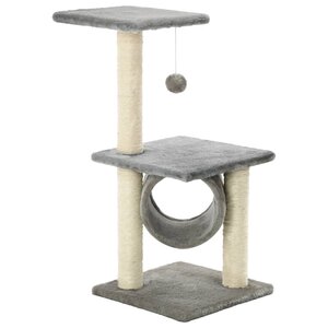 vidaXL Arbre à chat avec griffoirs en sisal 65 cm Gris