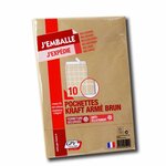 Paquet de 10 pochettes kraft armé brun C5 162x229 130 g/m² bande de protection GPV