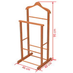 Vidaxl portant à vêtements 2 pcs bambou 46 x 40 x 95 cm