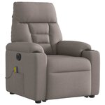 vidaXL Fauteuil inclinable de massage électrique Taupe Tissu