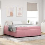 vidaXL Cadre de lit avec matelas Rose 180 x 200 cm Velours