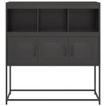 vidaXL Buffet noir 100 5x39x107 cm acier laminé à froid