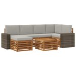 vidaXL Ensemble de canapé d'angle 7 Pièces Naturel et gris clair