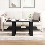 Table basse vidaXL en chêne noir 102x55x42 cm en bois d'ingénierie