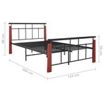 vidaXL Cadre de lit sans matelas métal bois de chêne massif 120x200 cm