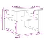 vidaXL Table basse Chêne noir 64 x 54 x 44 cm Bois d'ingénierie